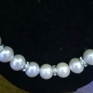 Jewelry - Pearl necklace with crystal accents Jewelry - Pearl necklace with crystal accents